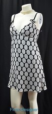 Express 100% silk chiffon Dress B&W polka dot mini dress adj straps Size XS NEW