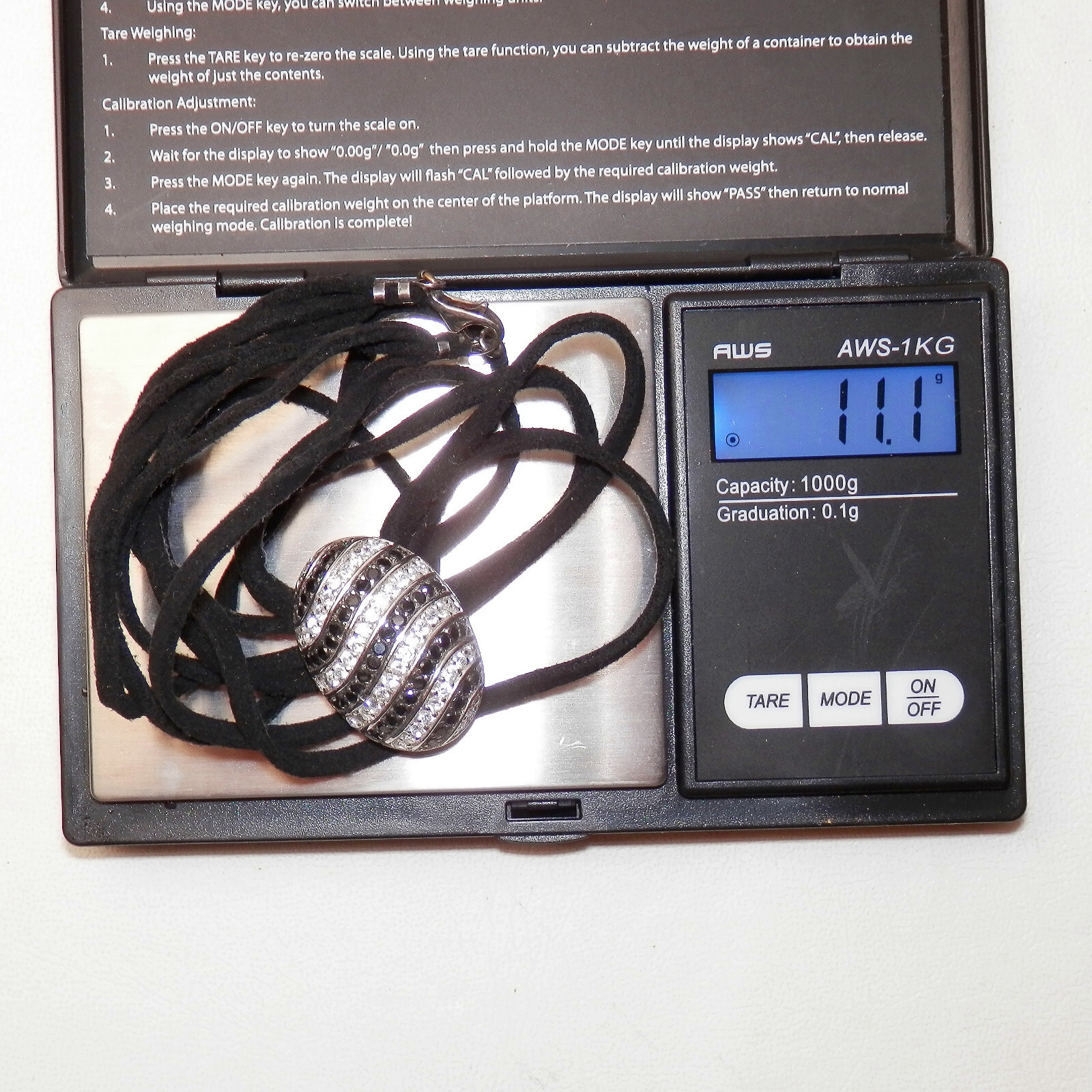 ATI 925 Solid Sterling Silver Rhinestone Pendant … - image 7