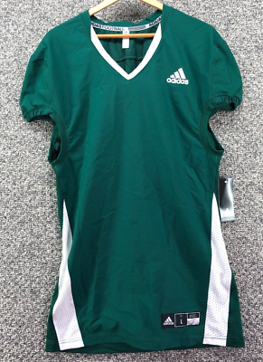 Adidas Football Woven Jersey Sz L Dark Green White Mens GG7396 NWT
