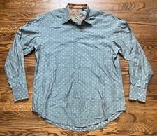 Robert Graham Men  s Sz Large Long Sleeve Button Up Shirt Paisley Flip Cuff