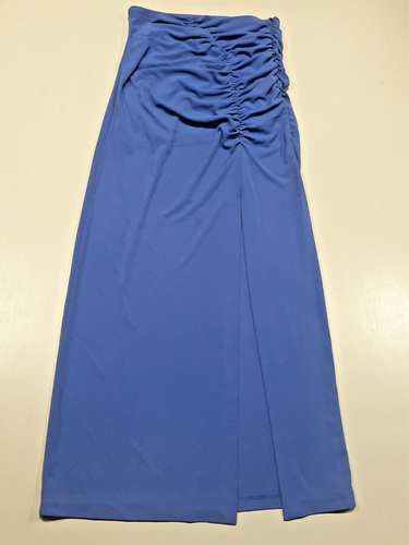Zara Draped Dress Women Size Medium UK 8 Blue Long - Picture 2 of 10