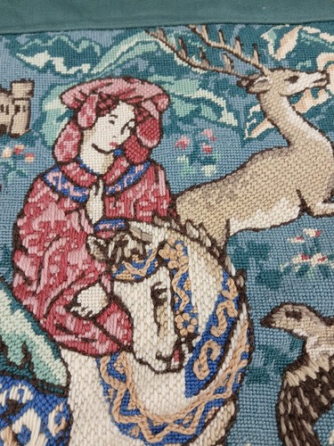 Tapisserie vintage bestiaire fantastique medievil canevas wall hanging ancien - Imagen 2 de 16