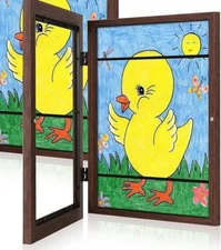 FIXWAL Kids Art Wood Frame Display Changeable Artwork 10 X 13 Wall Hanging