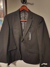 Kenneth Cole New York Extreme Black Solid Slim-Fit Suit Size 42S
