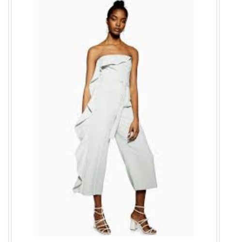 Blue Frill Bandeau Jumpsuit Uk10 | eBay