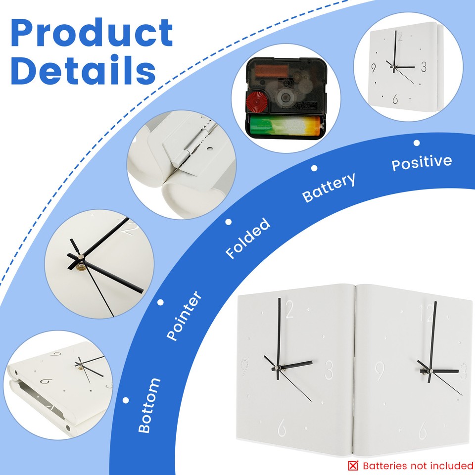 Double Sided Corner Wall Clock Silent NonTicking Wall Clocks with
