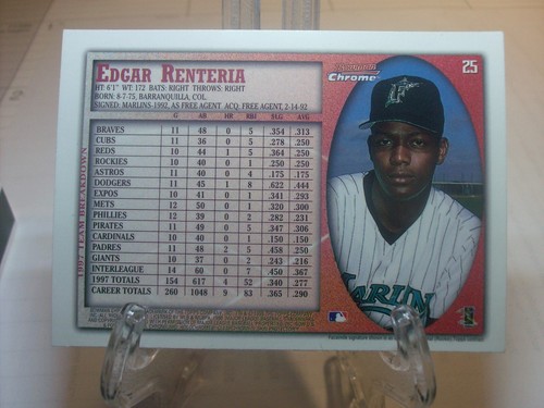 1998 Bowman Chrome #25 - Edgar Renteria - Florida Marlins 98-271 - Bild 2 von 2