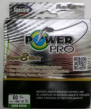 NEW SPECTRA POWER PRO SUPER 8 SLICK 50 LB. TEST, 150 YDS., AQUA GREEN
