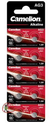 20 Stück Camelion AG3 LR41 192 392 SR41W GP92A G3 1,5V Alkaline Knopfzelle