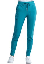 Cherokee Scrubs Mid Rise Tapered Leg Drawstring Pant CK095 TLB Teal Free Ship