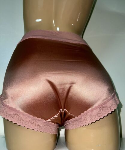 Culotte de bikini soyeuse courte beurre brillant en nylon satiné lisse haute coupe PLUS 3XL 3XL - Photo 1 sur 5