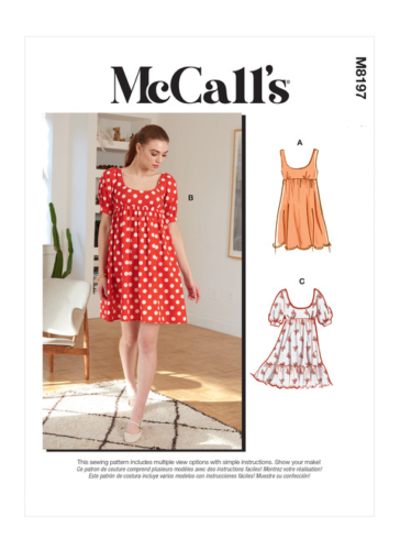 McCall's Sewing Pattern 8197 Misses16-24 Baby Doll Dress with Sleeve Ruffle Var - Picture 1 of 8