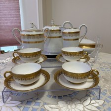 Assembled Tea Set LIMOGESGOLD ENCRUSTED FRANCE
