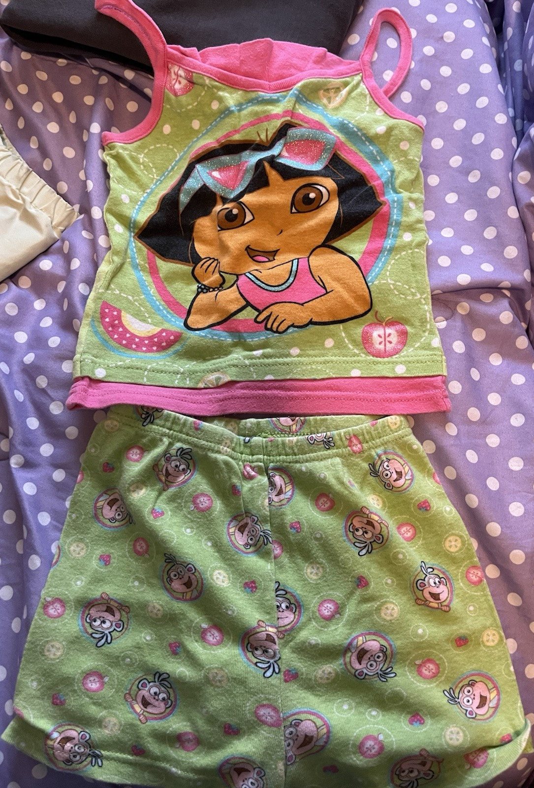Vintage Nickelodeon Dora the Explorer Girls Pajama Set Size 6