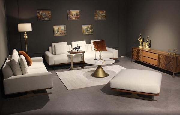 Wohnzimmer Set 6Tlg Komplett Design Modern Sofagarnitur Dreisitzer Couchtisch-image