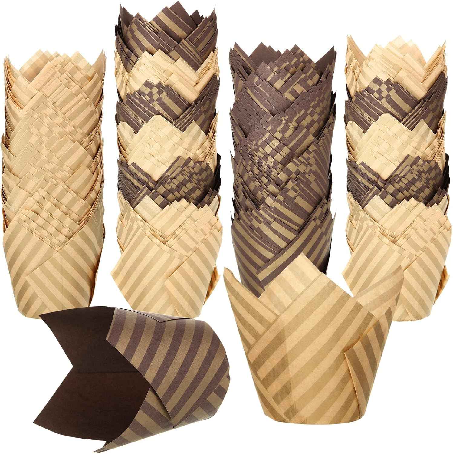 400 Pcs Tulip Cupcake Liners Baking Cups Tulip Muffin Liners Wrappers Greaseproo-image