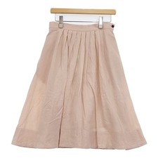 MARGARET HOWELL Linen voile pleated skirt with petticoat size 2 L.pink 6-032...