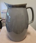 Vintage HULL Pottery Pitcher Gray Drip  Glaze Ovenproof USA  9” High grey large