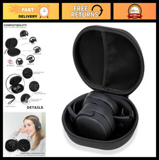 Hard Shell Headphone Case for Over-Ear Headphones, Travel Carrying Bag Black 
