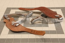 Vtg 1950s Kelly Chrome Plated & Engraved Overlay Steel Cowboy Spurs, Boot Straps