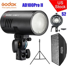 Godox AD100ProII TTL HSS Outdoor Flash S2 Bracket 60 90cm Grid Softbox Stand kit