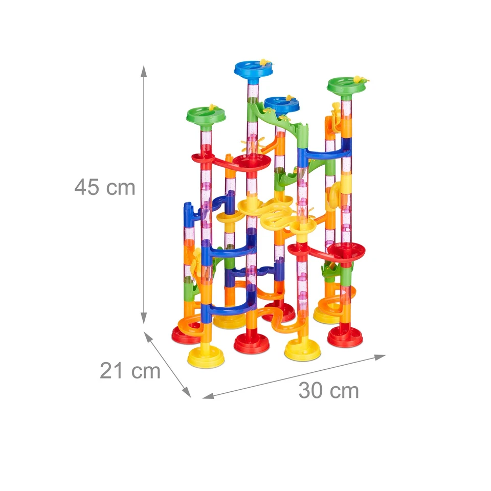 Kugelbahn Murmelbahn Konstruktionsbahn bunt 120 Teile Kugelbahn Spielzeug - Bild 4 von 4