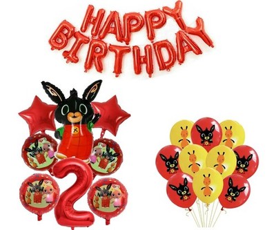 Bing Bunny 2nd Birthday Party Balloons Kids Decoration Age 2 Balloon Girls Boys
