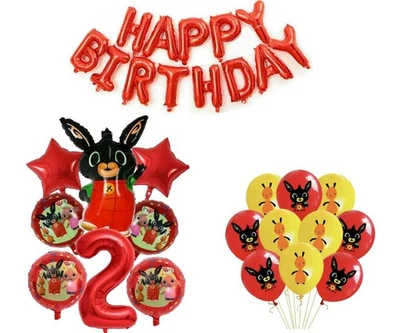 Bing Bunny 2nd Birthday Party Balloons Kids Decoration Age 2 Balloon Girls Boys
