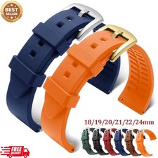 Silicone Watch Band 18 20 22mm Soft Quick Release Replacement Strap Universal Fi