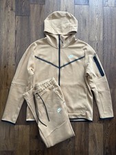 Nike Tech Fleece Tracksuit Mens Gold / Beige , L Hoodie , M Joggers - CU4489-722