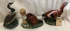 Vintage 3 Liquor Decanters Wild Turkey-Lord Calvert-Ezra Brooks EMPTY