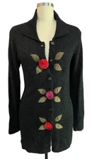 Vtg South Cotton Hand Loomed Cotton/Viscose Artwear Applique Small