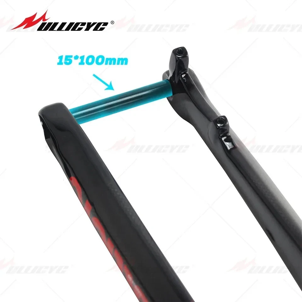 MTB Mountain Bike 29/27.5/26in 3K Gloss Full Carbon Fork Thru Axle Rigid Fork - Image 4 of 4