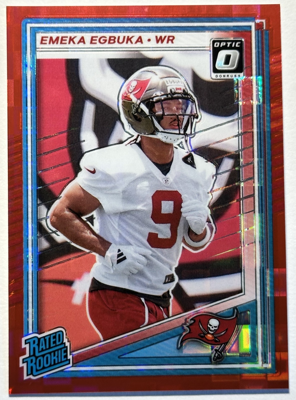 2025 Panini Donruss - Rated Rookie Emeka Egbuka #375 Optic Preview Red Pandora