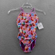 Dolfin Cupcake One Piece Swimsuit 28 Pink Womens Swimwear Racerback Polyester