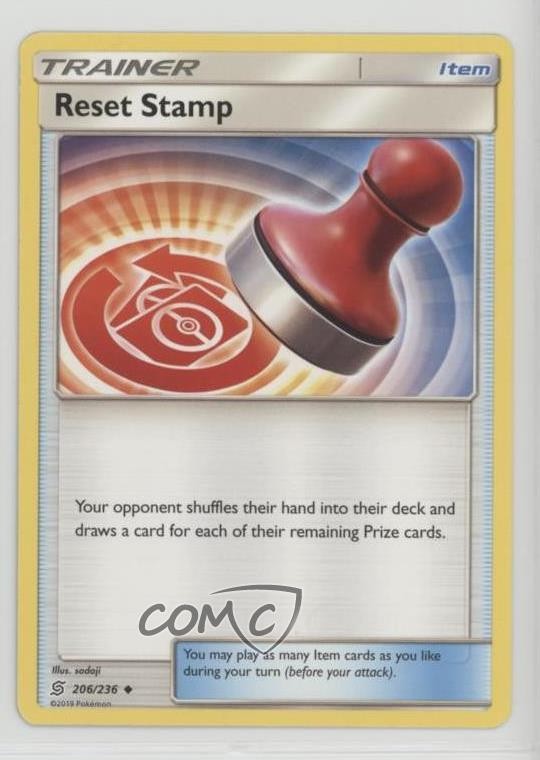 Reset Stamp Pokemon Sun & Moon Unified Minds #206 1u6
