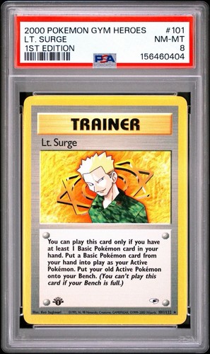 Lt. Surge (1st Edition) graded PSA 8 for sale on eBay