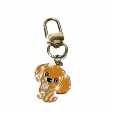 Dog Lover Enamel Metal Keychain Charm Gold Clip Gift Animal Print Clip New
