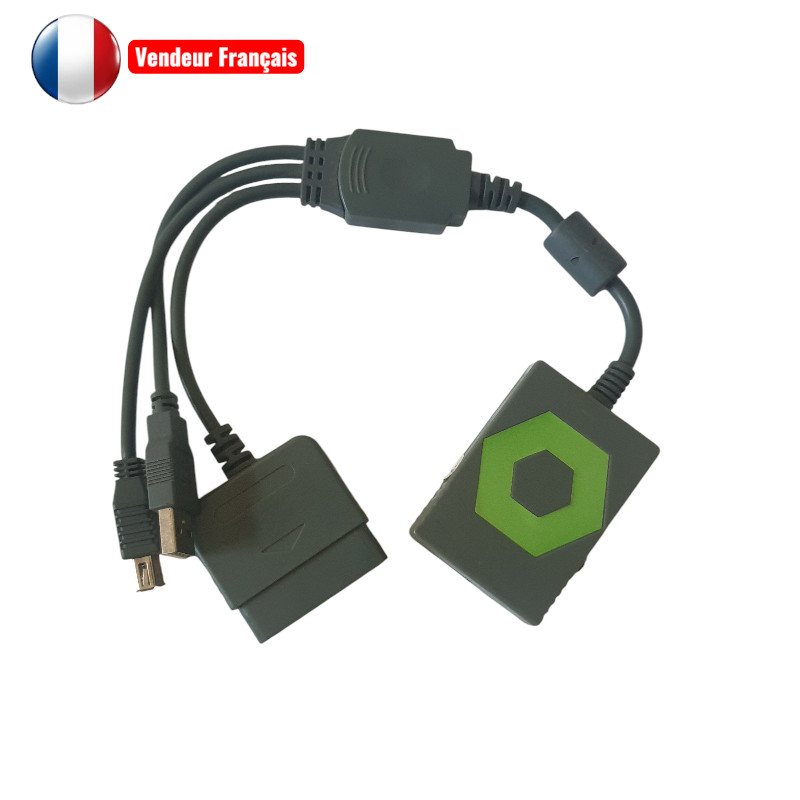 Adaptateur Manette PS2 Xbox Convertisseur Plug & Play DualShock 2 Rétrogaming