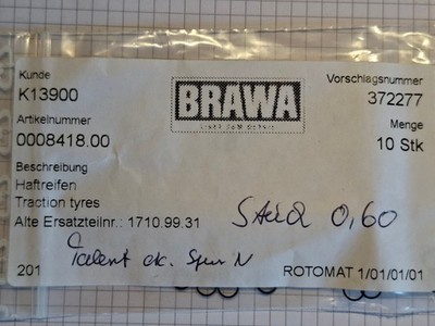 Brawa 0008418.00 Haftreifen Talent u.a. alt 1710.99.31 VE mit 10 Stück