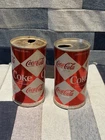 Vintage 1960s Coca Cola Argyle Diamond Soda Cans (2)