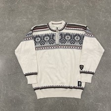 VTG DALE of NORWAY Classic Wool Sweater Medium 2002 Salt Lake City Olympics Ski