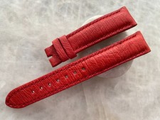 18mm/16mm Red Ostrich Leather Padded Watch Strap Band