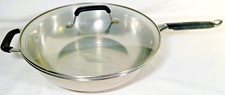 Calphalon Kitchen Essentials Stainless Steel 12" Inch Deep Fry Pan #1612 w/Lid