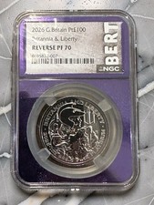 Reverse Proof Platinum 2026 Great Britain 1 oz Britannia & Liberty | NGC PF70 2799.00 per troy oz