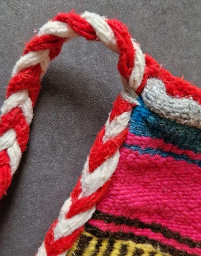 Vintage handgefertigte mexikanische Wolle Schultertasche Tasche Zapoteken Farbe Hippie BoHo - Bild 4 von 11