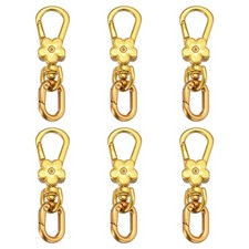 6 Pcs Metal Swivel Lobster Clasp Keychains Quick Release Key Rings, Gold
