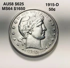1915 D Barber Half Dollar Uncirculated