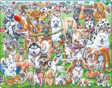 Cute Dogs 32 Piece Tray Jigsaw Puzzle Larsen New