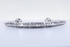 Elhadji Koumama Tuareg Etched Cuff Bracelet, Fine Silver, Handmade